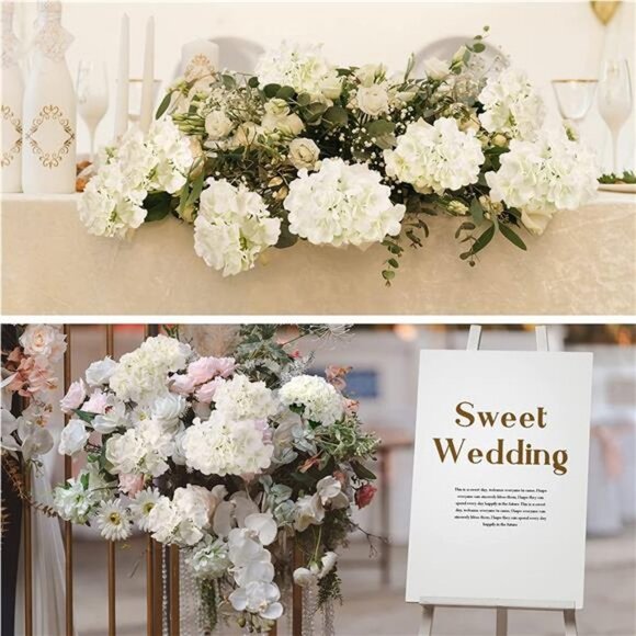 64 PCS Artificial Hydrangea Flowers, Silk Artificial Flowers Heads with Stems - Picture 6 of 7